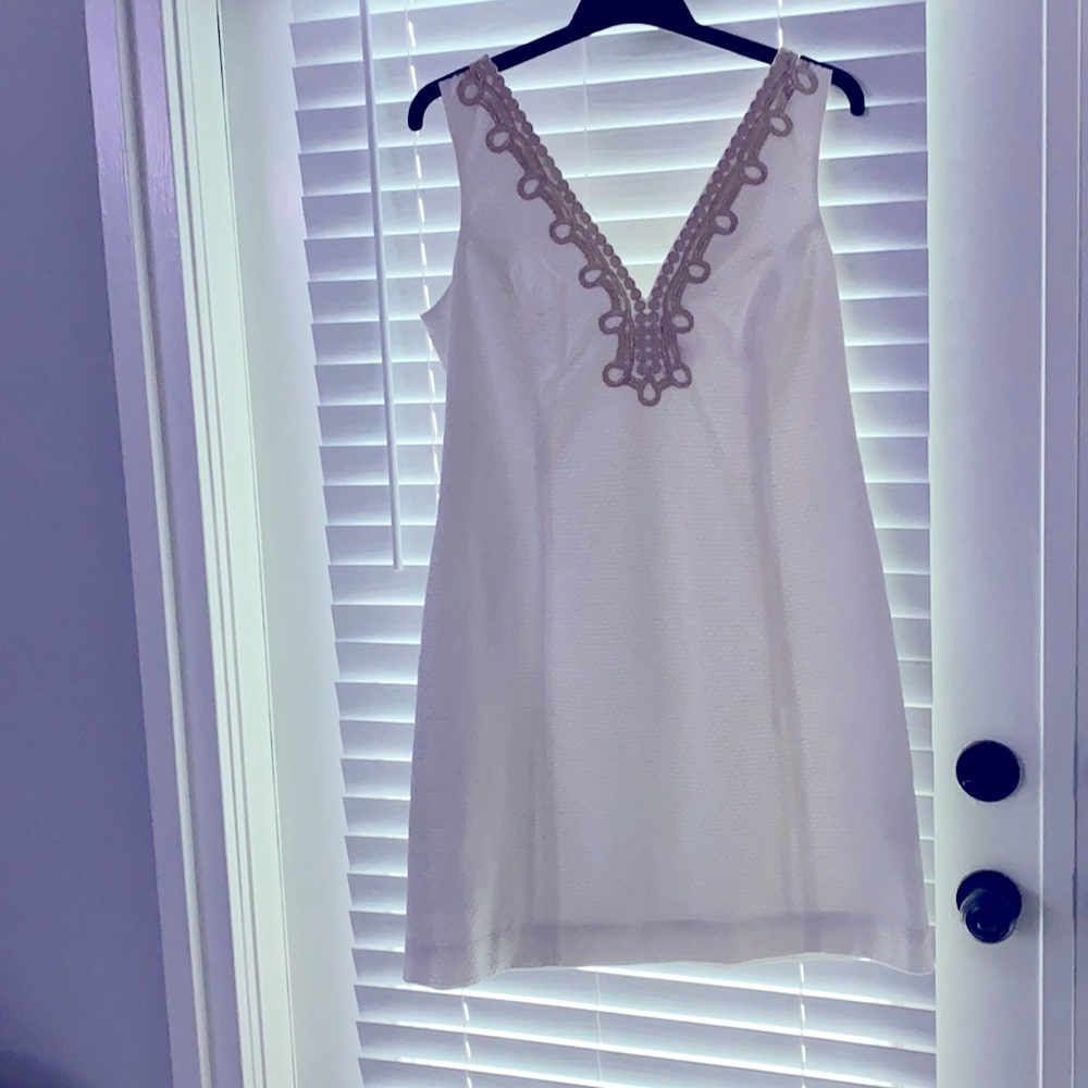White and gold Lilly Pulitzer shift dress